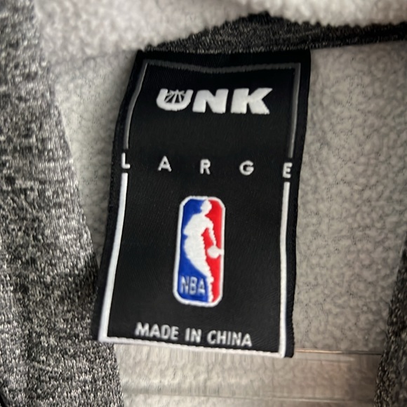 NBA UNK San Antonio Spurs Mens Large Ribbed Logo Gray Pullover Sweatshirt Hoodie - Picture 7 of 9